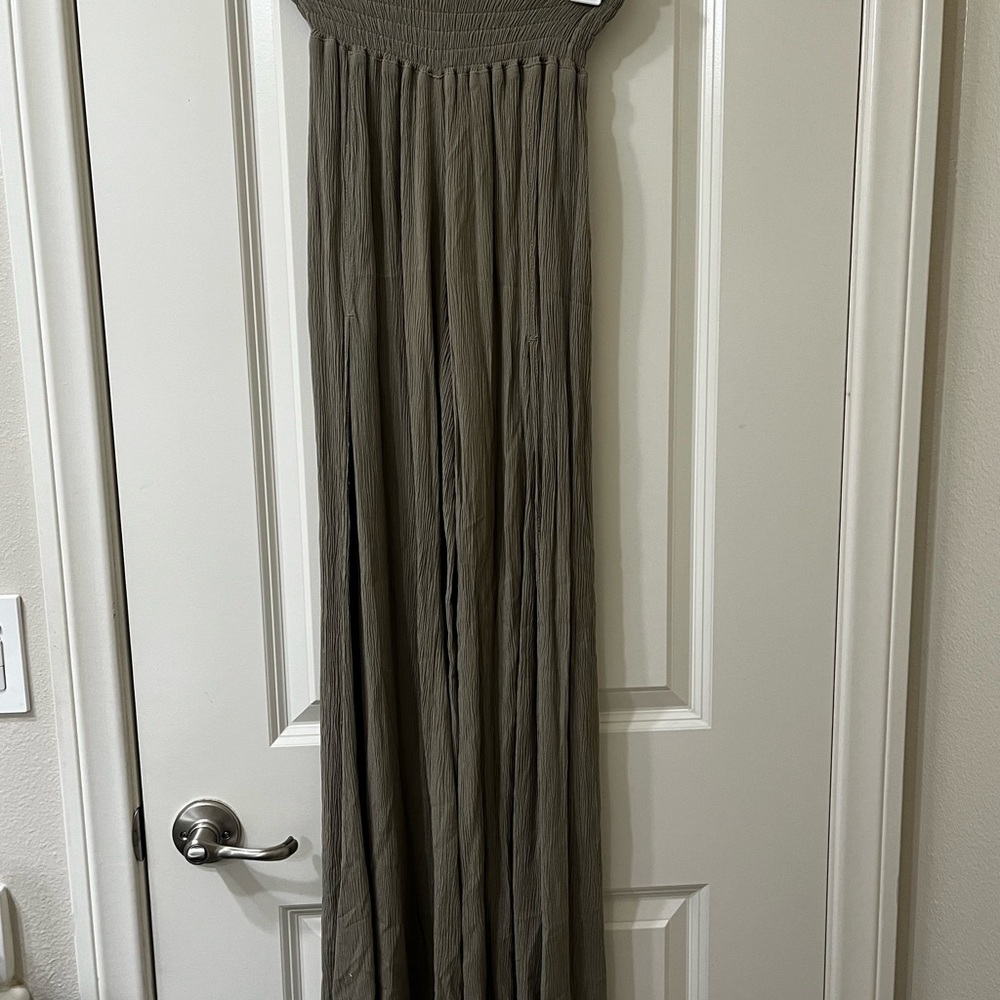 Rewash Olive Flowy Pants with slit on legs